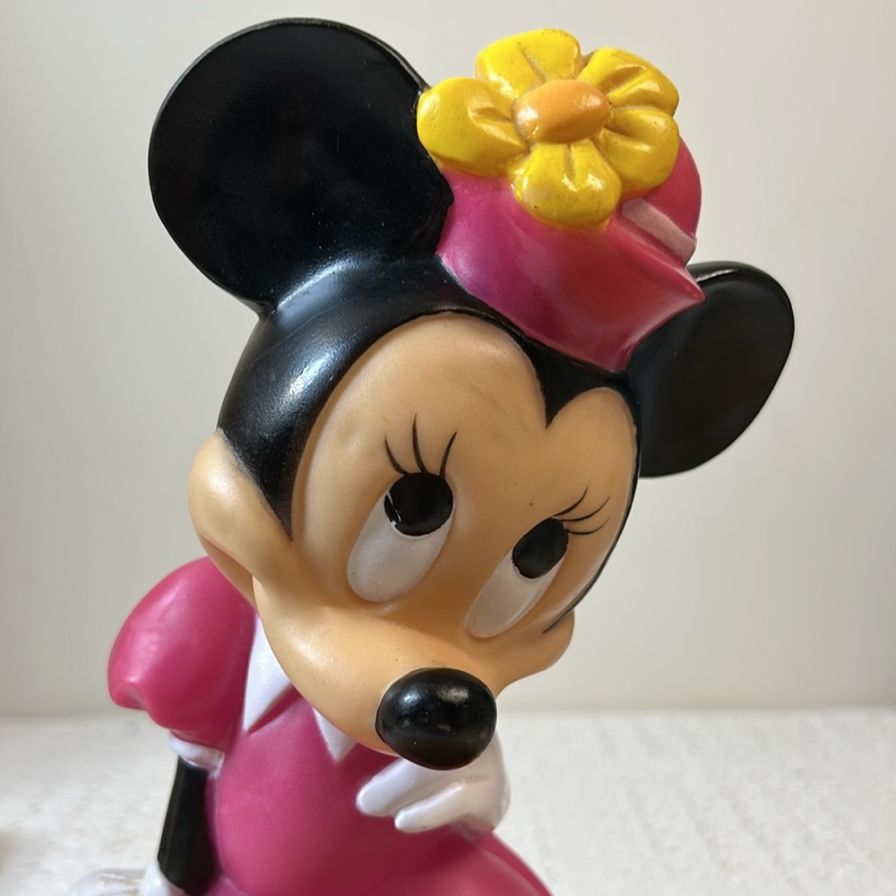 1970s Minnie Mouse Vintage Rubber Coin Bank Walt Disney 11" Tall By LLco Toys - Picture 2 of 8